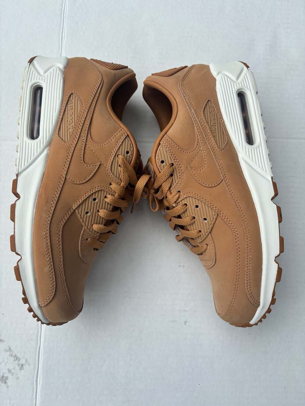 Nike Air Max 90 Wheat Flax Sneakers Men's Size 9.5 Tan - Picture 5 of 8